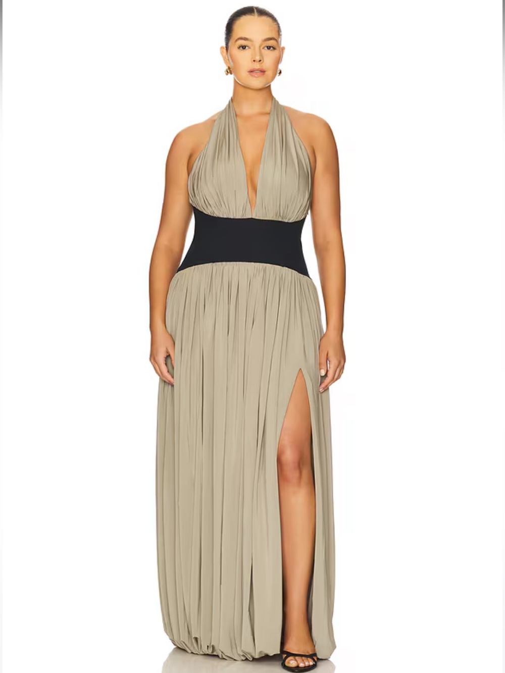 NWT!  L'Academie Reba Midi Dress in Beige